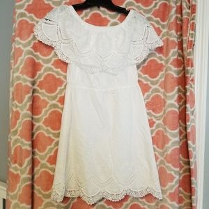 NWT Kensie White Crocheted Lace Trim Dress